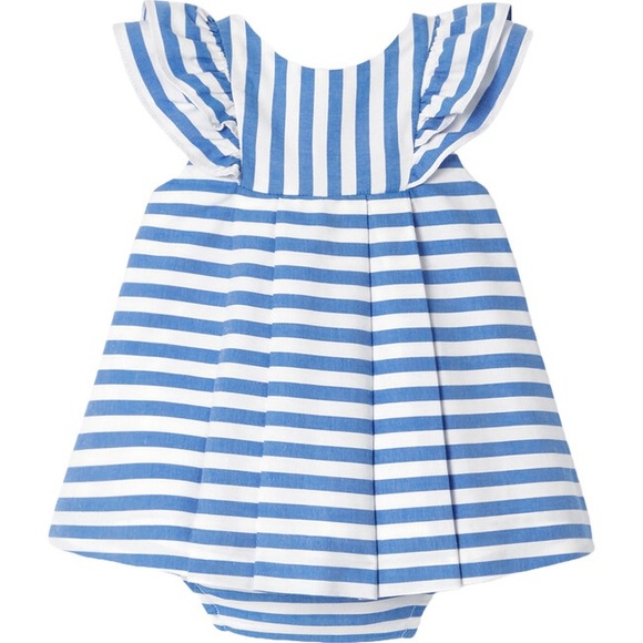 Jacadi Other - Blue and White Striped Baby Dress